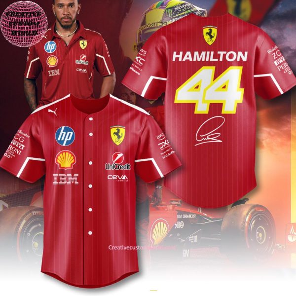 Lewis Hamilton x Scuderia Ferrari Number 44 New Baseball Jersey