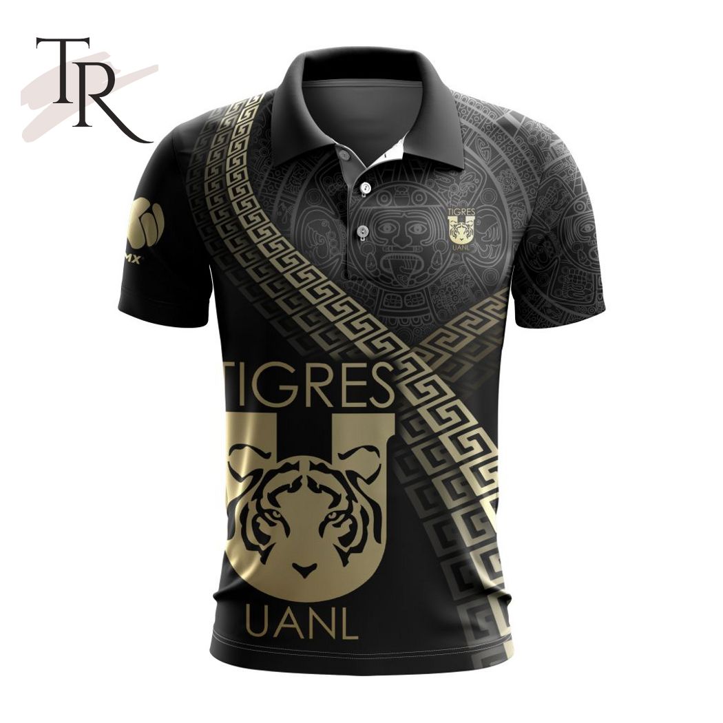 LIGA MX Tigres UANL Special Black And Gold Design Polo Shirt