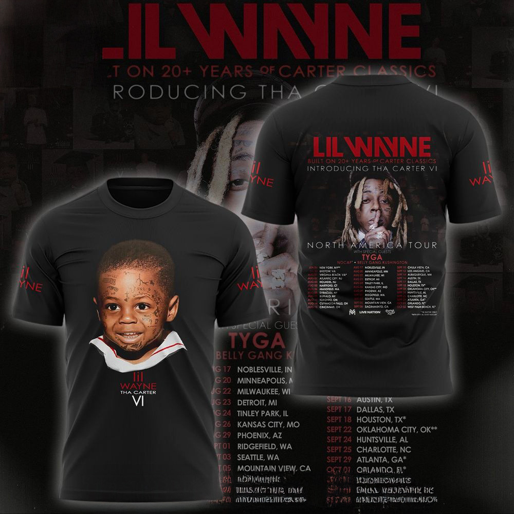 Lil Wayne North American Tour 2025 T-Shirt Lil Wayne Merch Gifts For Rapper Fans