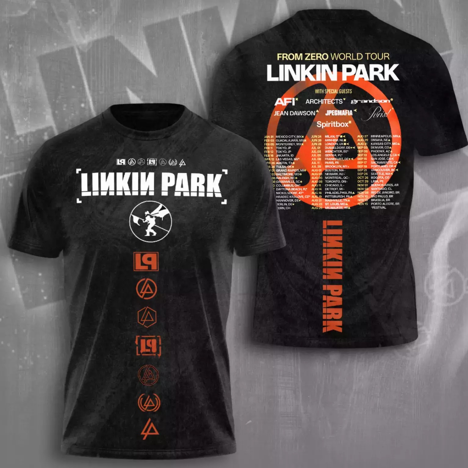 Linkin Park 2025 Tour Date 3D T-Shirt Music Lover Gifts For Him - Black, XL