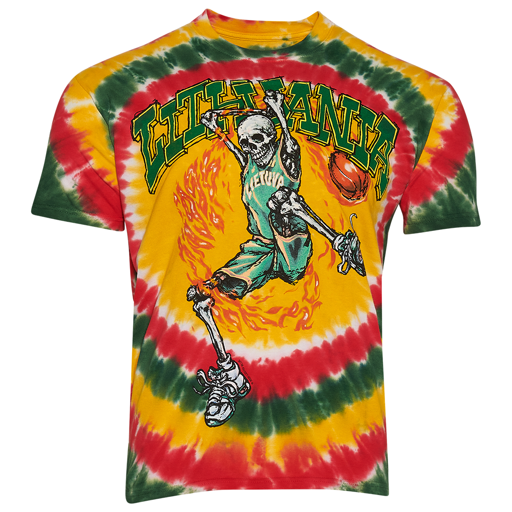 Lithuania Grateful Dead Shirt Lithuania Basketball Grateful Dead Skull Tie Dye T-Shirt