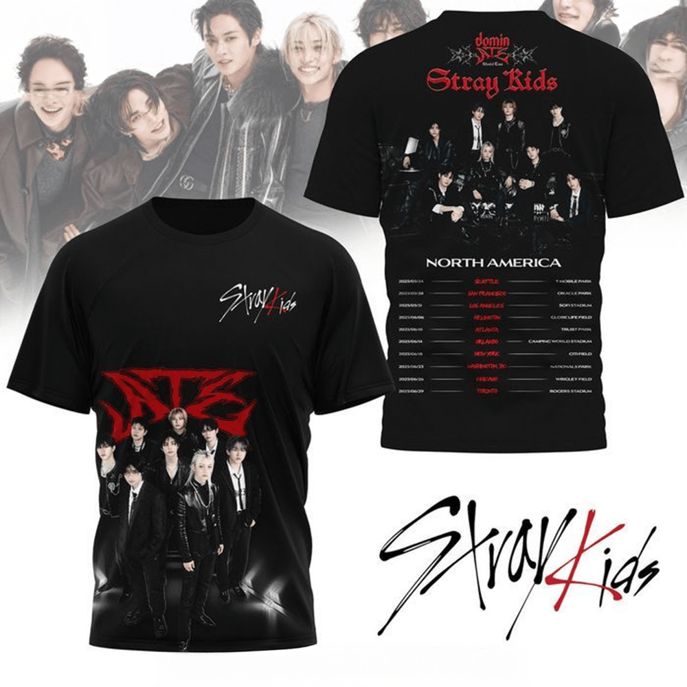 Live Nation Stray Kids Merch Stray Kids World Tour 2025 North America Shirt Stray Kids Tour Merch