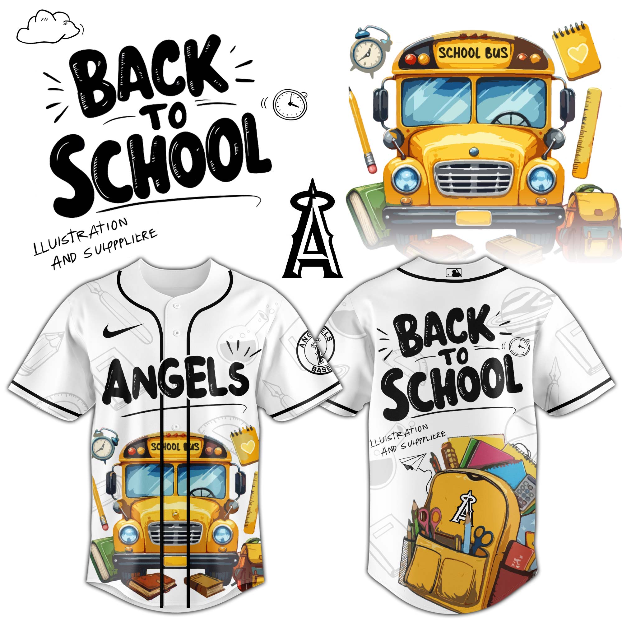Los Angeles Angels MLB x Back To School Personalized Baseball Jersey For Fans