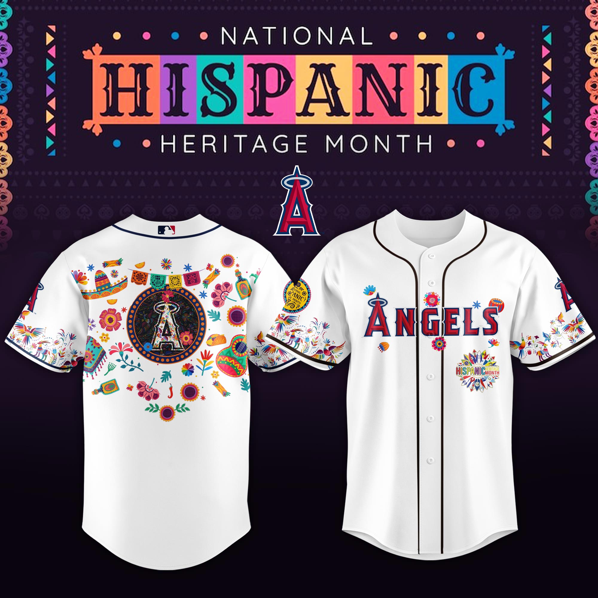 Los Angeles Angels MLB X Hispanic Heritage Personalized Baseball Jersey For Fans