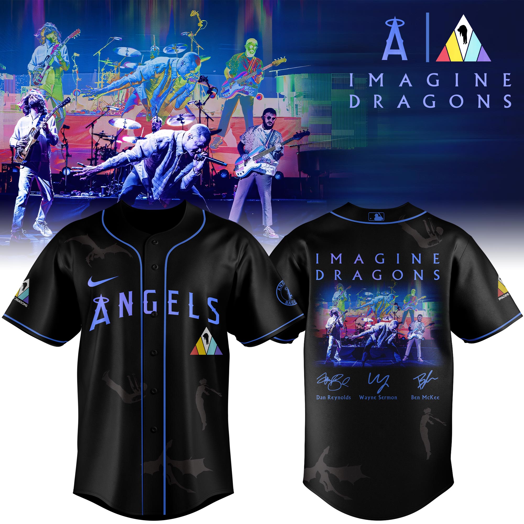 Los Angeles Angels MLB x Imagine Dragons 17th Anniversary Tour Personalized Baseball Jersey For Fans