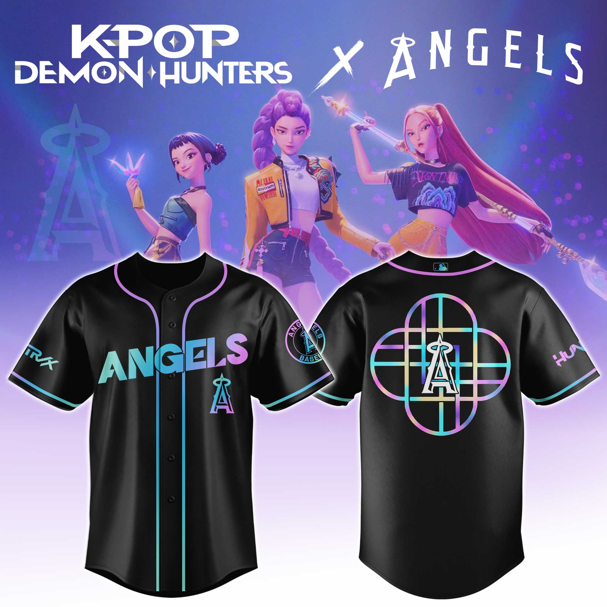 Los Angeles Angels MLB x KPop Demon Hunters Personalized Baseball Jersey For Fans