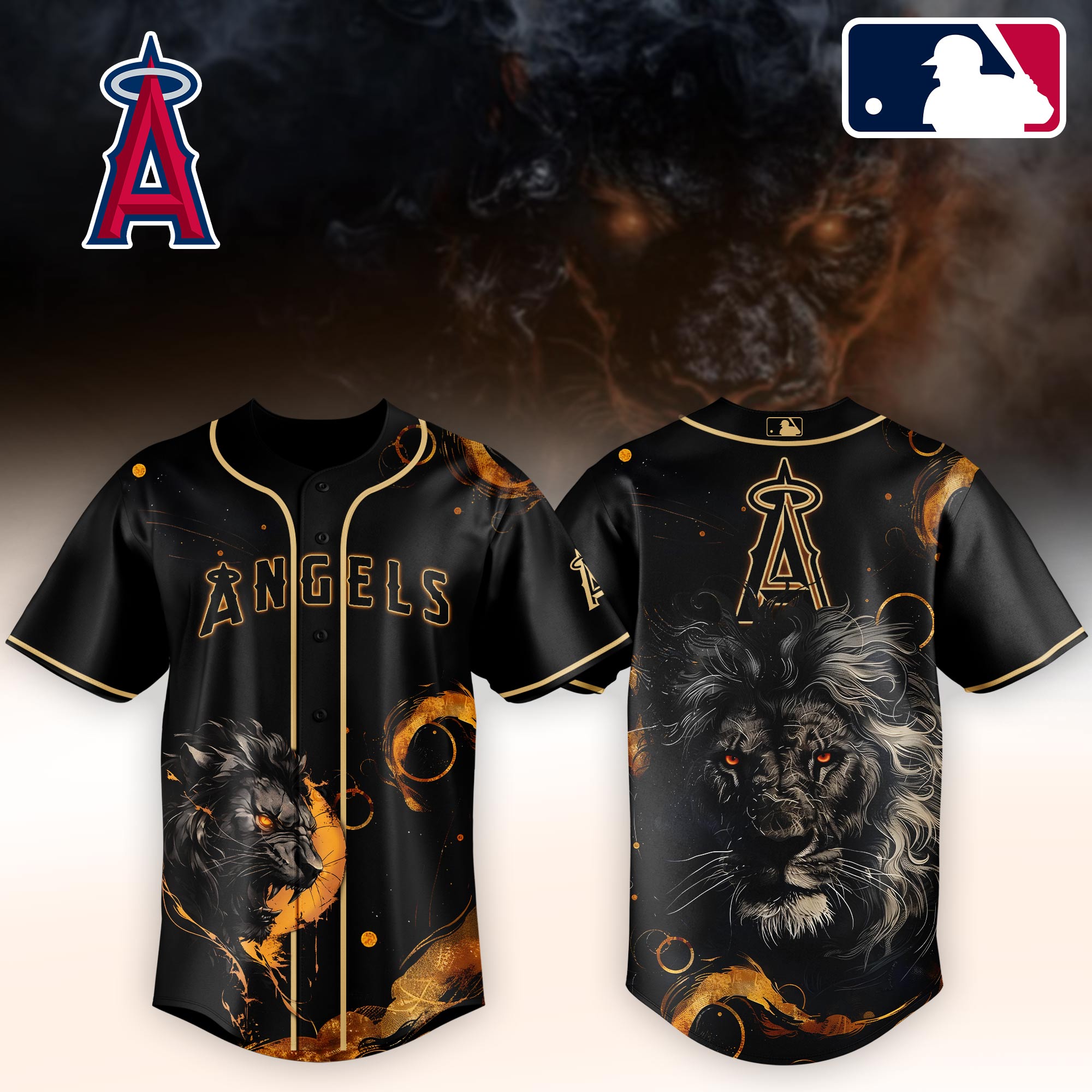 Los Angeles Angels MLB x Lion Personalized Baseball Jersey For Fans