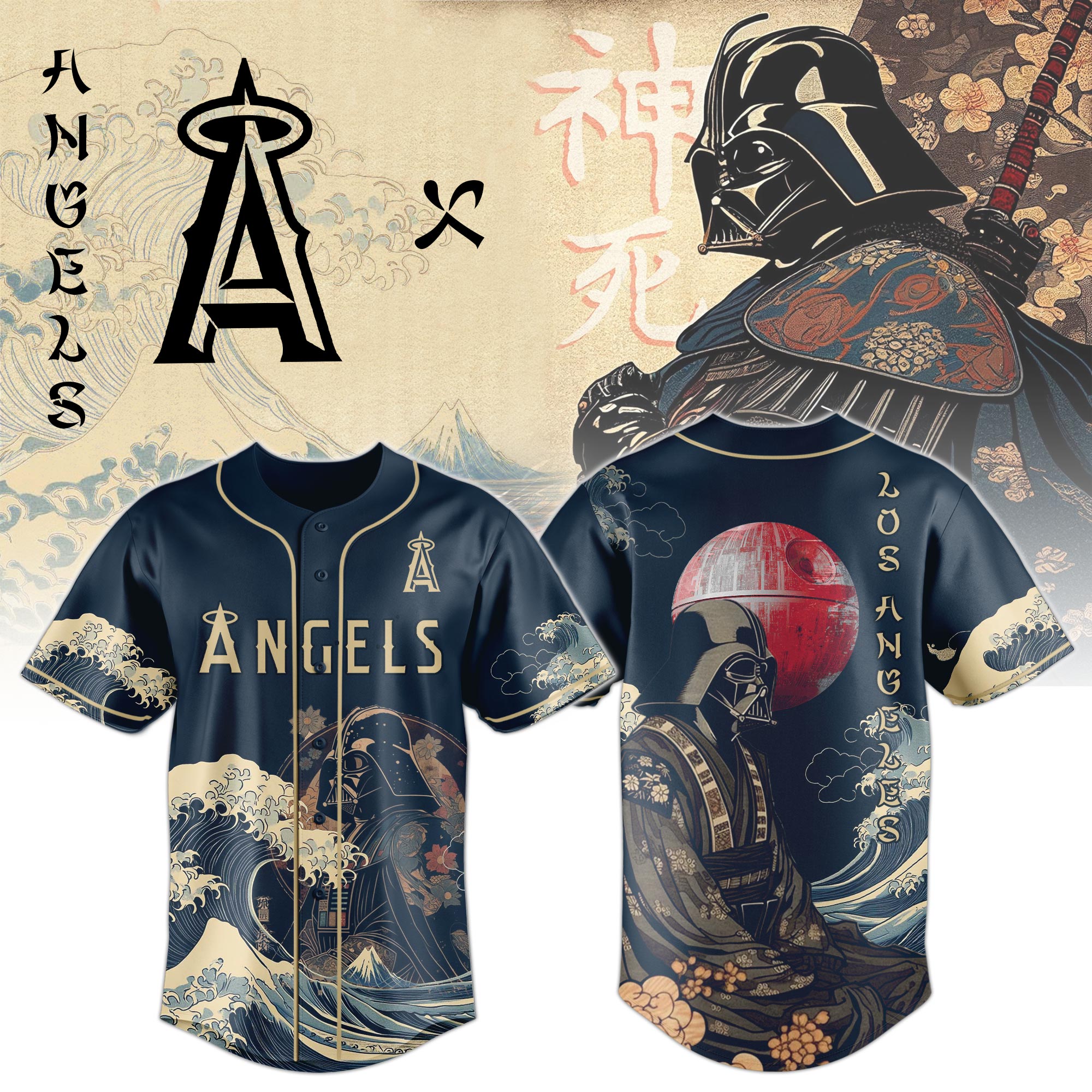 Los Angeles Angels MLB x Lord Vader Japan 2025 Personalized Baseball Jersey For Fans
