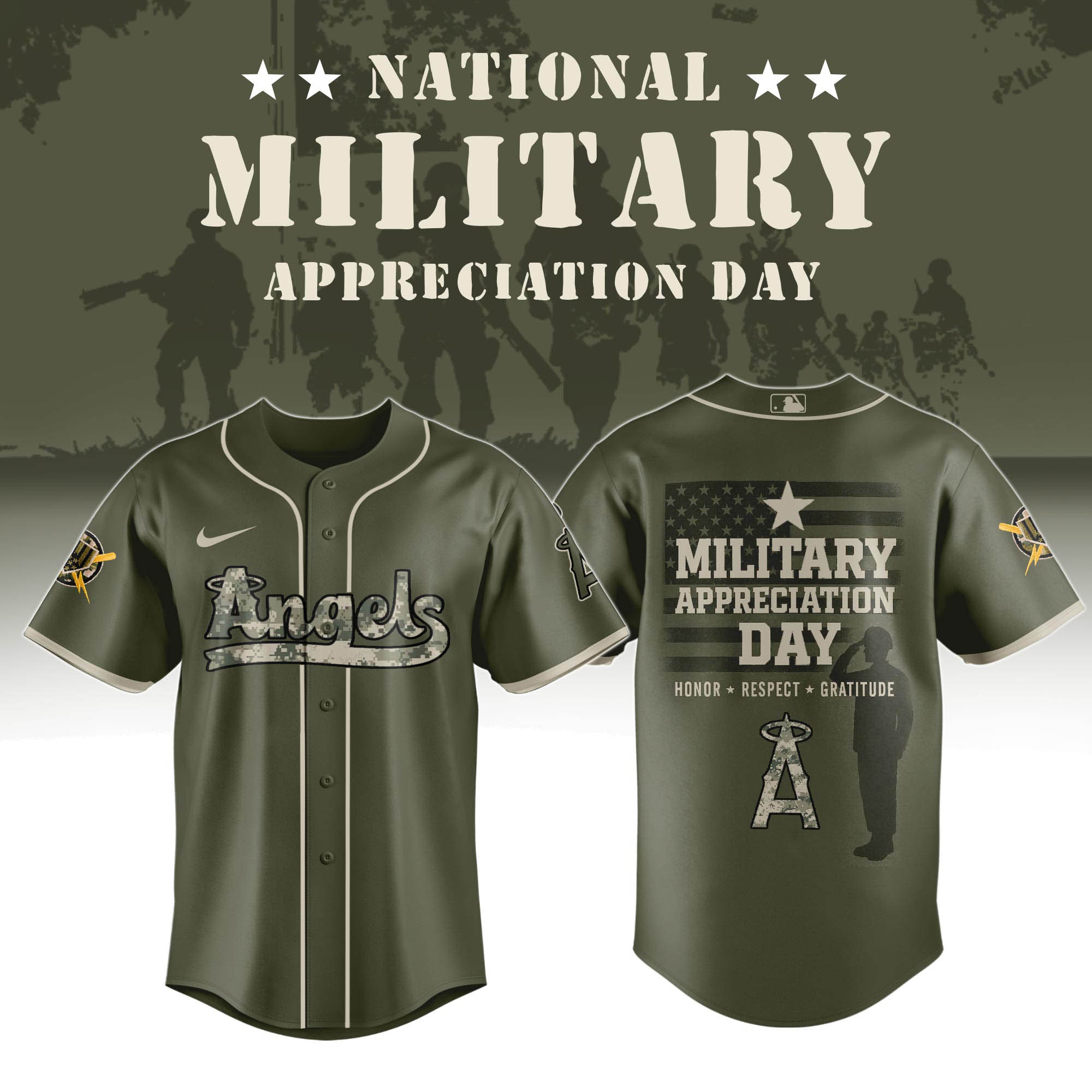 Los Angeles Angels MLB x Military Appreciation Day Jersey Personalized Baseball Jersey For Fan