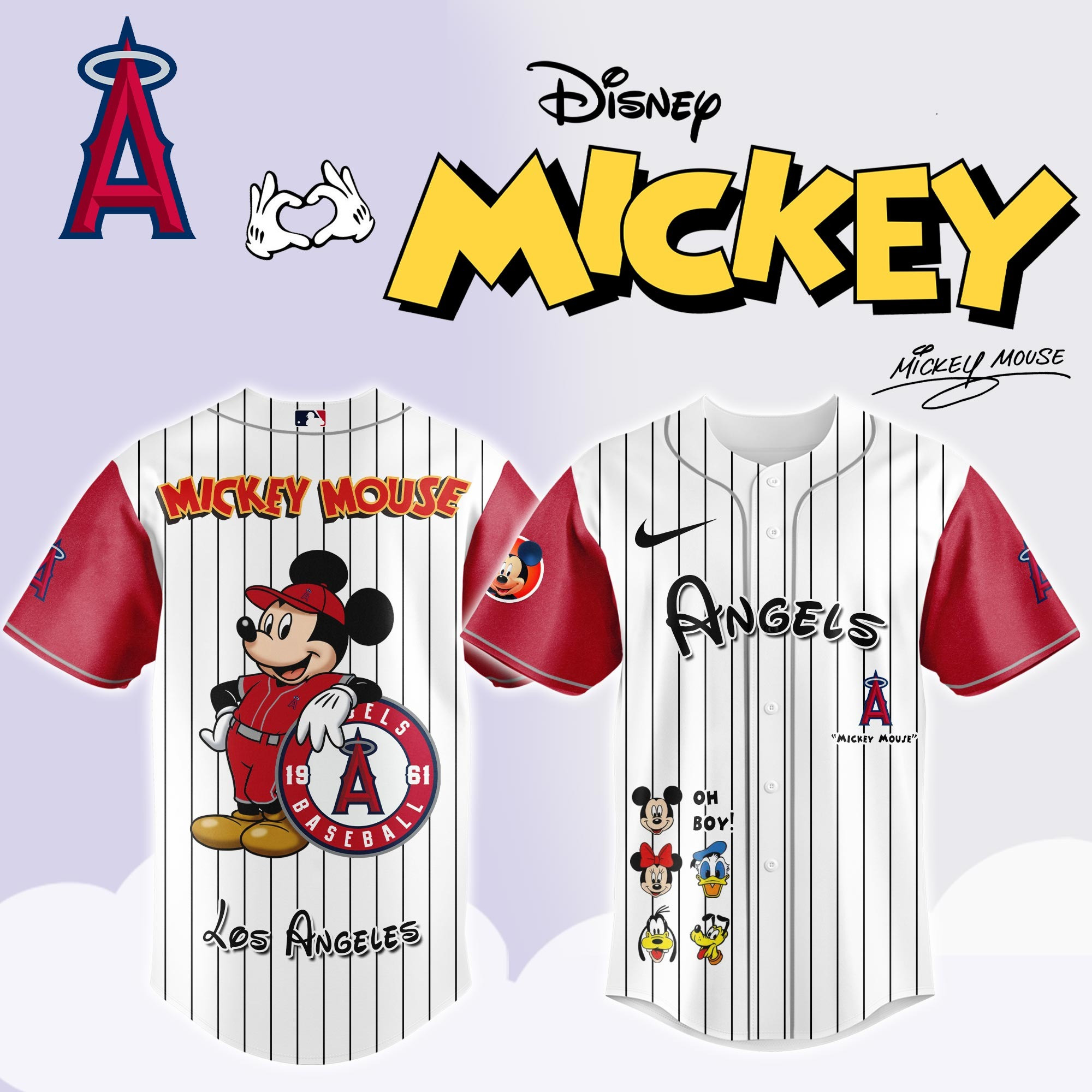 Los Angeles Angels x Mickey Mouse Game Night Jersey Presents For Baseball Fans