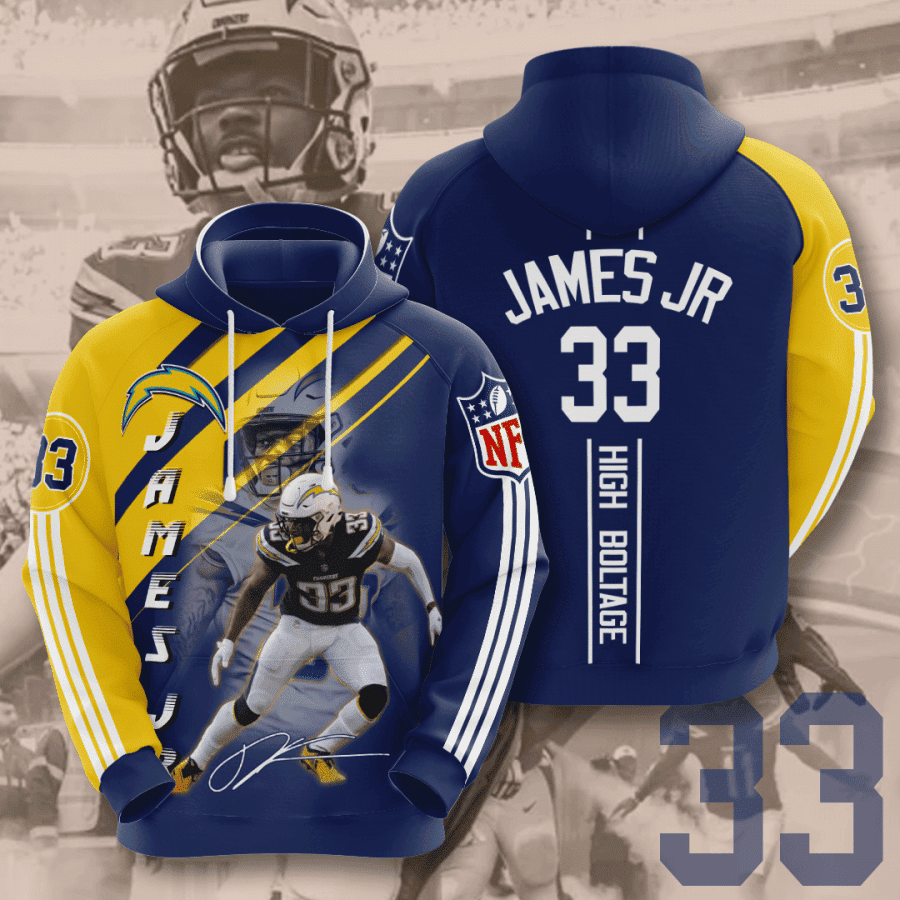 Los Angeles Chargers Derwin James Hoodie  Zip Hoodie