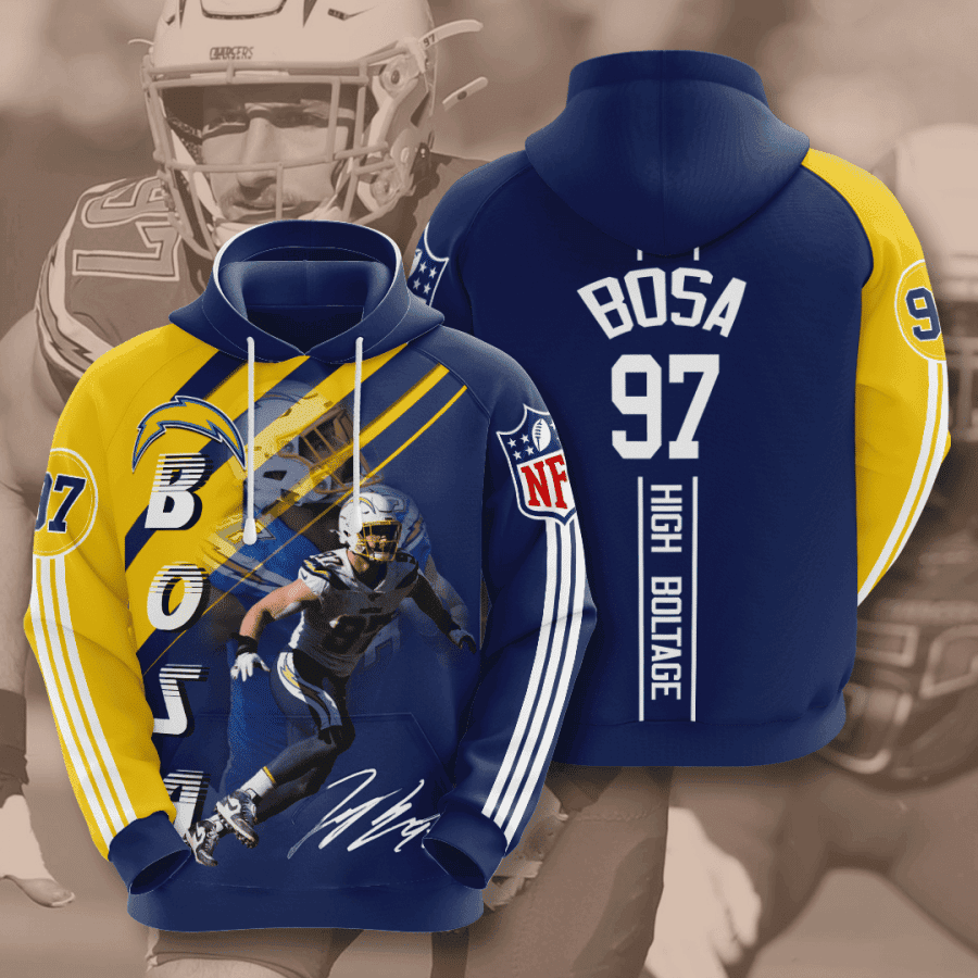 Los Angeles Chargers Joey Bosa Hoodie  Zip Hoodie