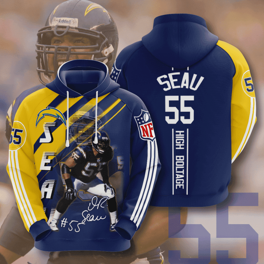 Los Angeles Chargers Junior Seau Hoodie  Zip Hoodie Version 404
