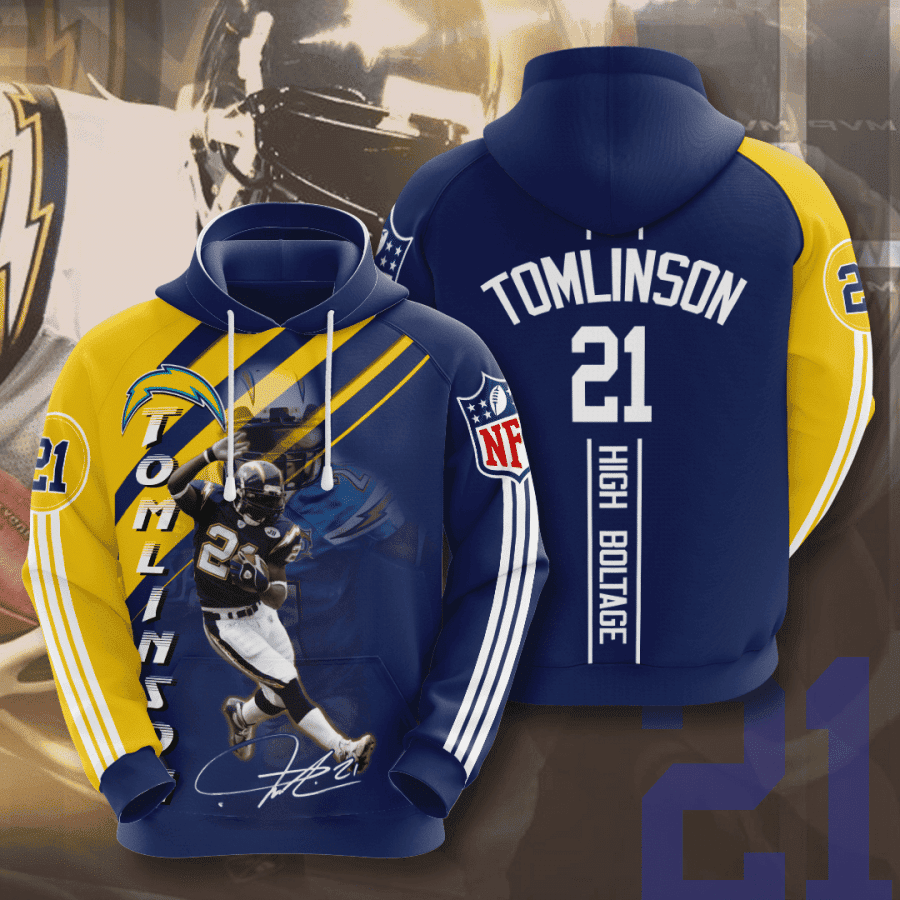 Los Angeles Chargers Ladainian Tomlinson Hoodie  Zip Hoodie Version 331