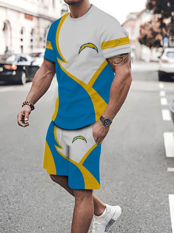 Los Angeles Chargers Limited Edition Top And Shorts Two-Piece Suits Merch For Fans Premium Merchandise