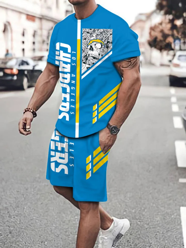 Los Angeles Chargers Limited Edition Top And Shorts Two-Piece Suits Merch For Fans Premium Merchandise