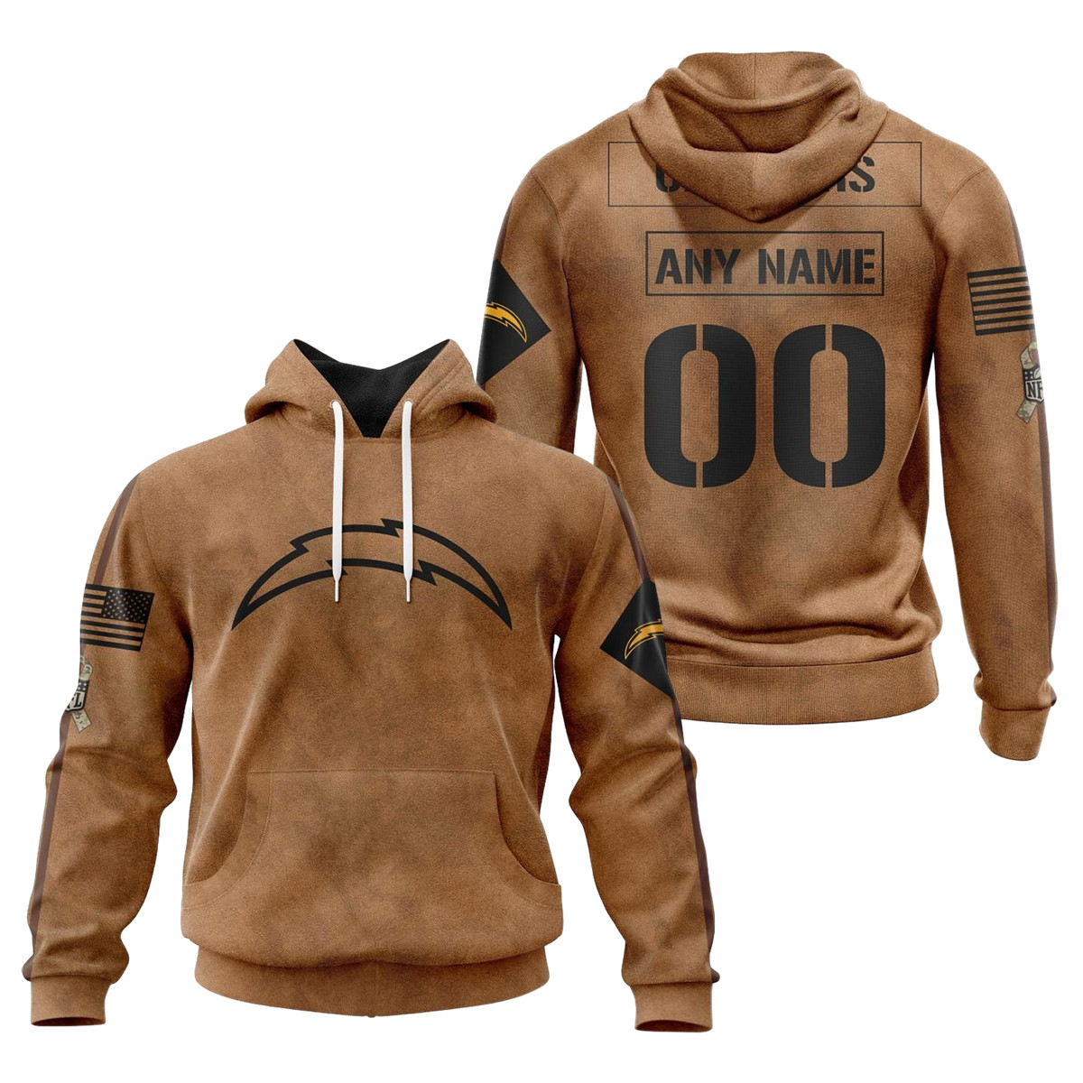 Los Angeles Chargers Salute To Service Club 3D printed Sweatshirt Hoodie Zipped Hoodie