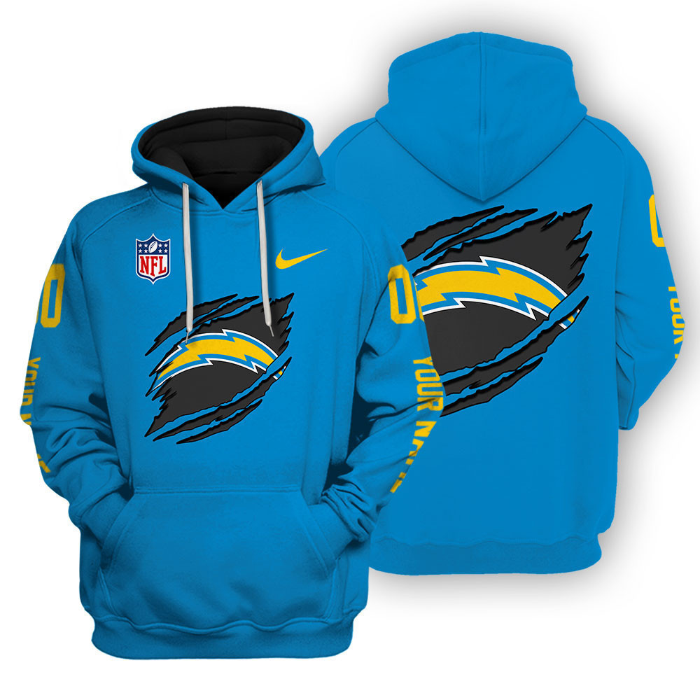 Los Angeles Chargers Scratch Logo NFL 3D Hoodie Version 125