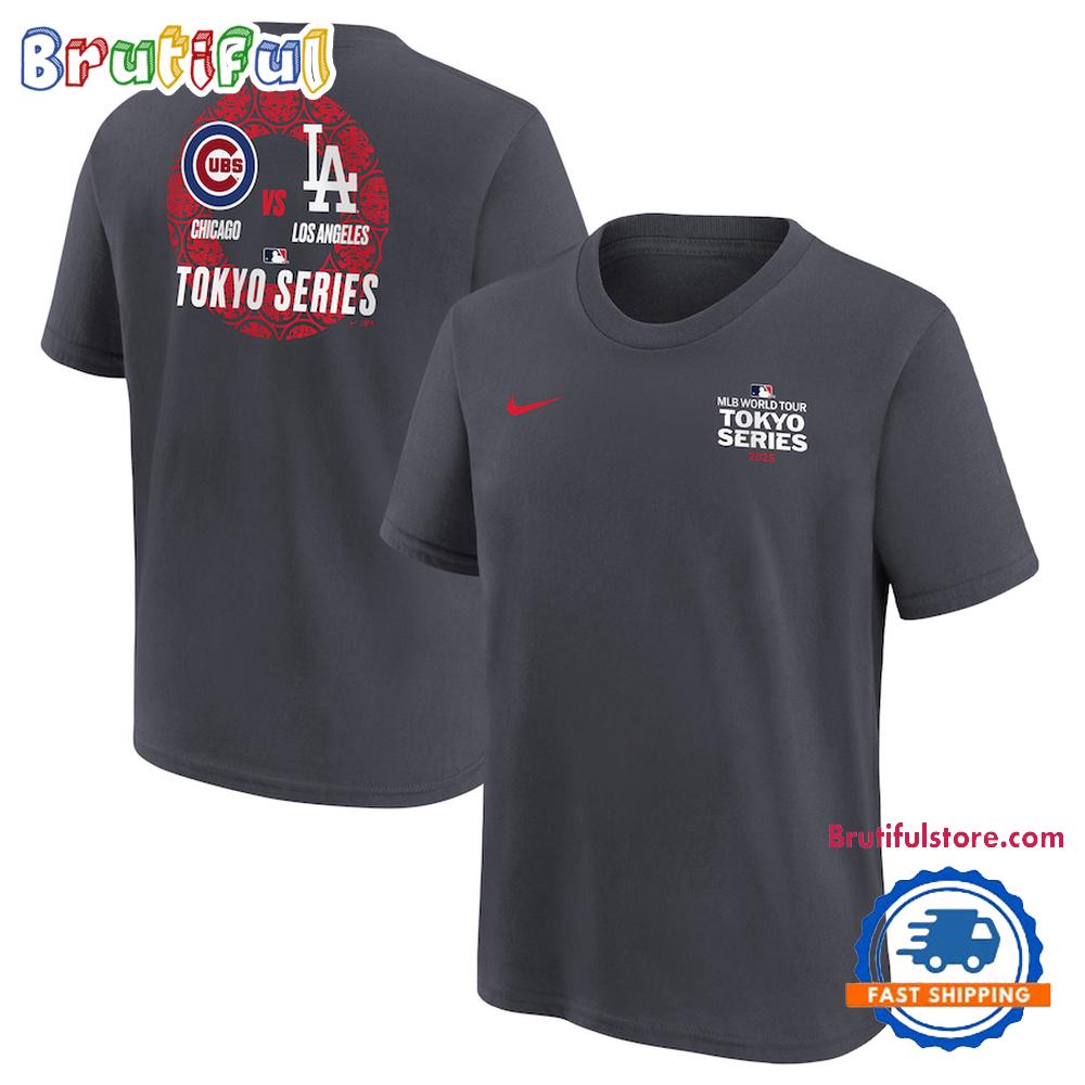 Los Angeles Dodgers 2025 MLB World Tour Tokyo Series Baseball Black T Shirt Premium Merchandise