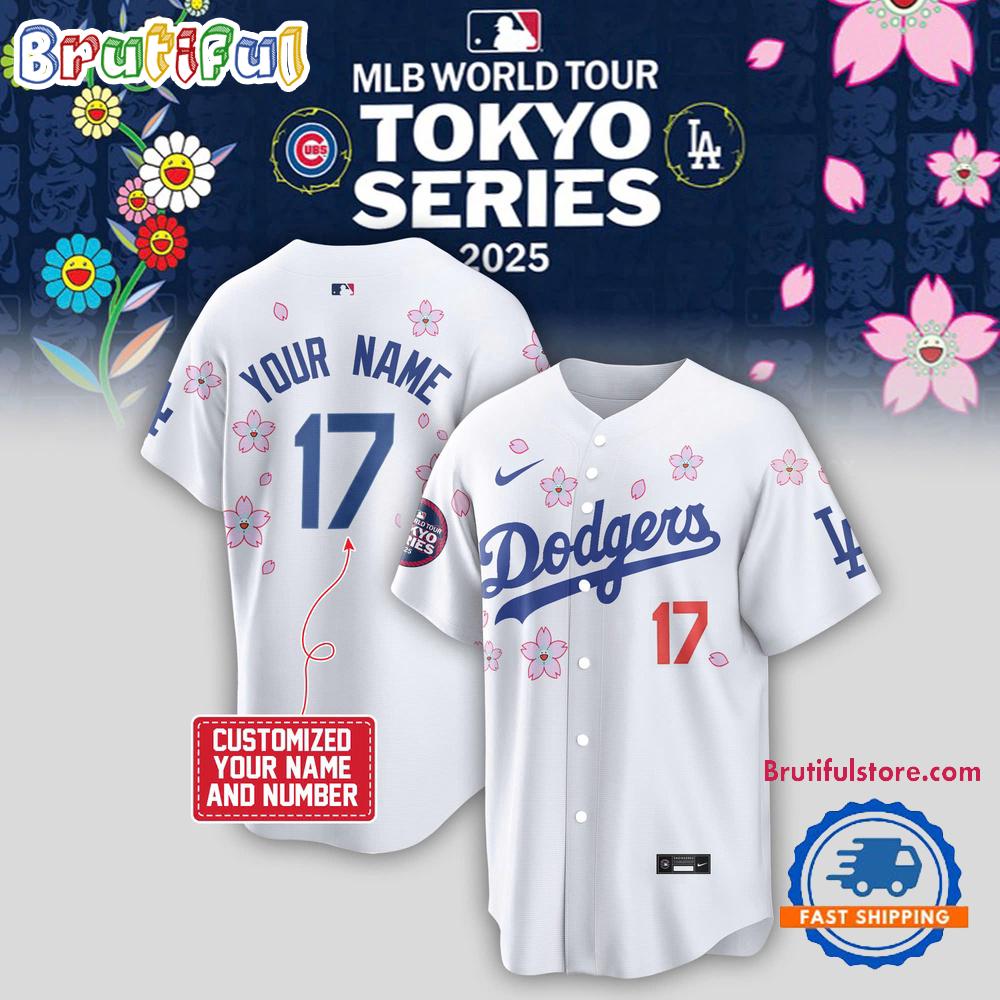 Los Angeles Dodgers 2025 MLB World Tour Tokyo Series Custom Baseball Jersey