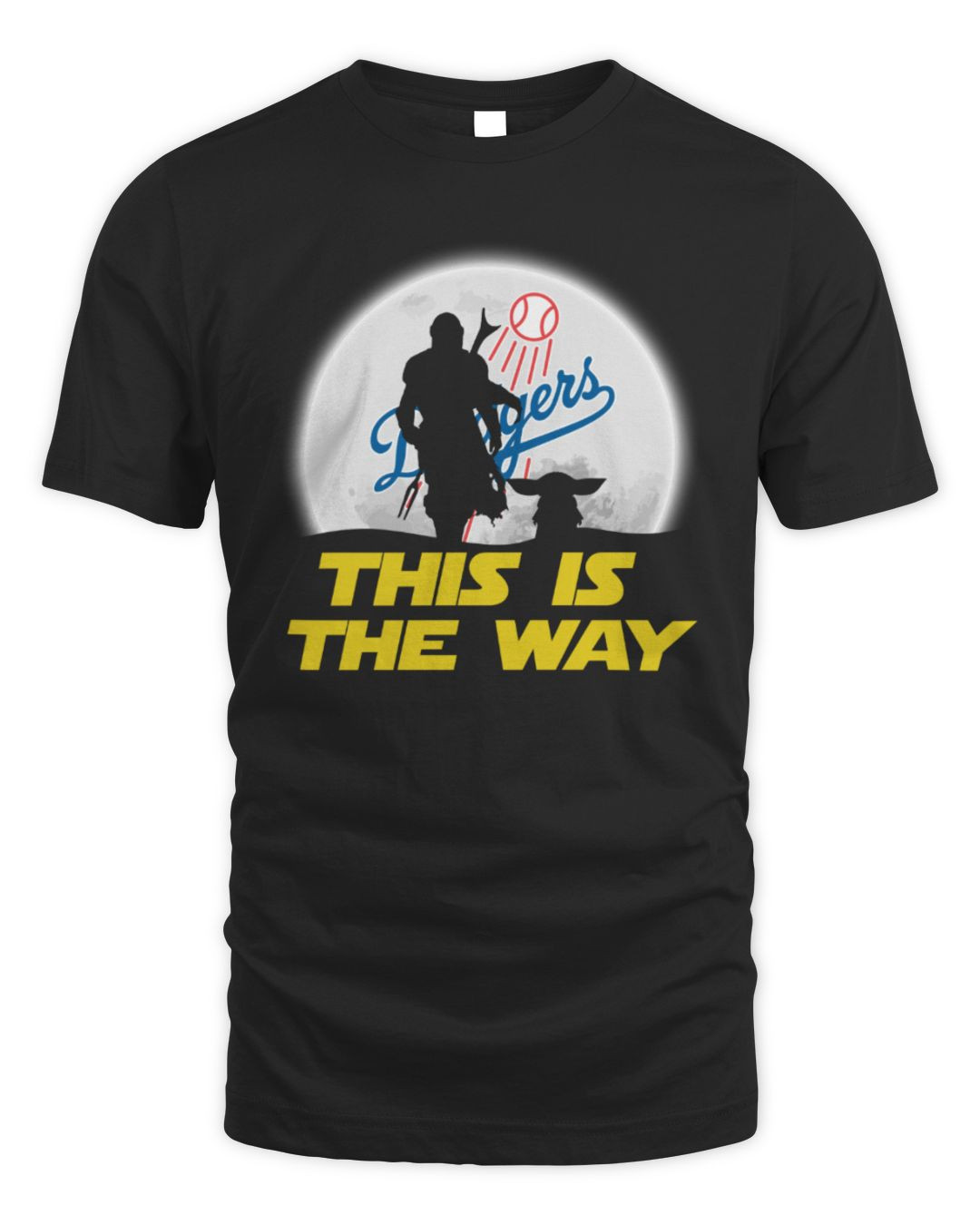 Los Angeles Dodgers Baseball Star Wars Yoda And Mandalorian This Is The Way Black Official Hoodie Shirt Premium Merchandise