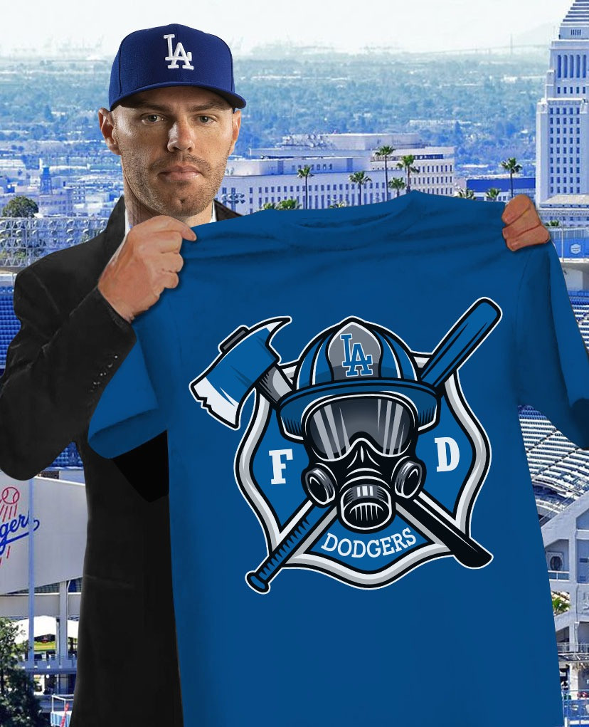 Los Angeles Dodgers Firefighter Fire Dept T-Shirt Honor Fireman Gifts For Dodgers Fans