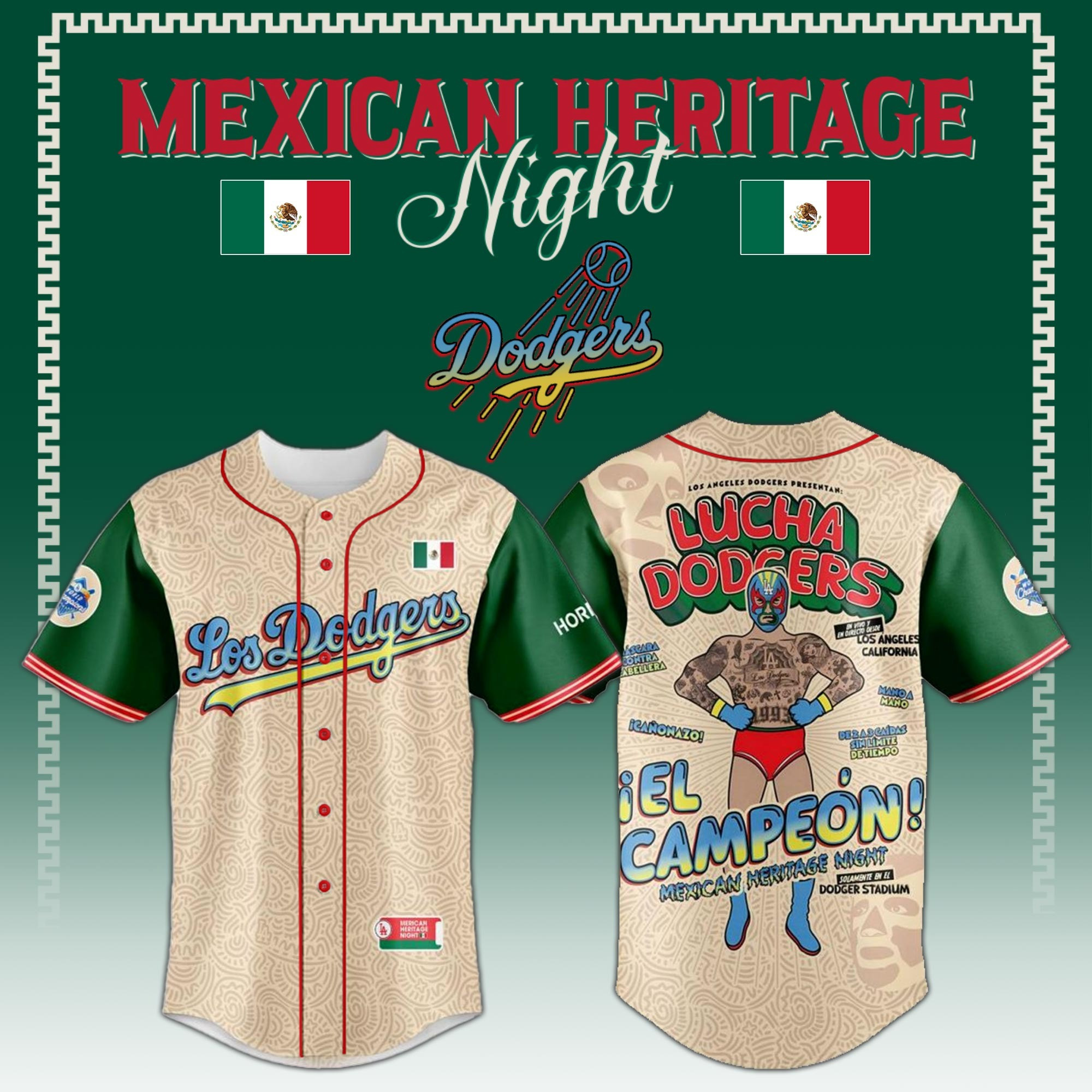 Los Angeles Dodgers Mexican Heritage x MLB Jersey Unique Gifts For Baseball Fans