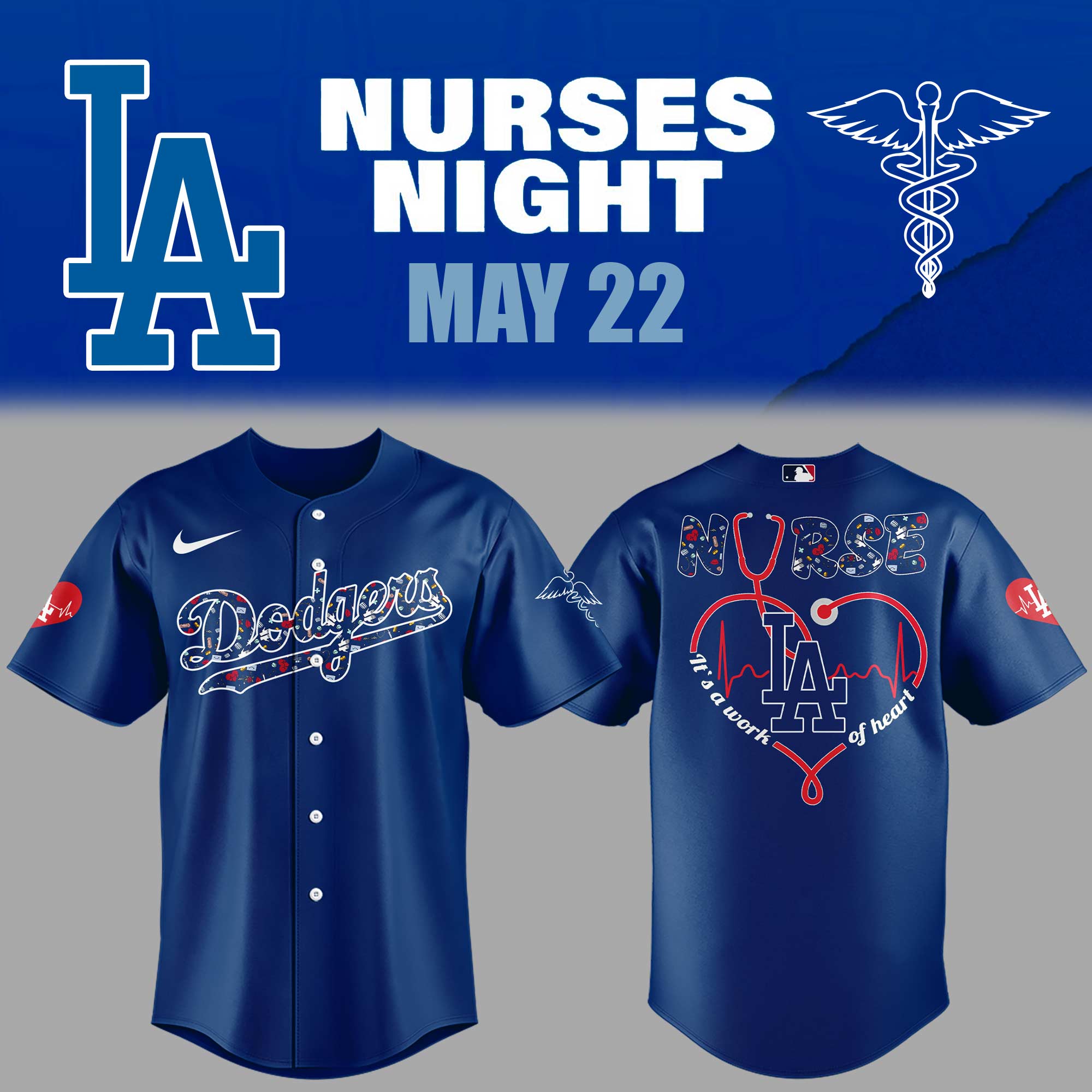 Los Angeles Dodgers Nurses Night Jersey Baseball Fatherâ€™s Day Gifts