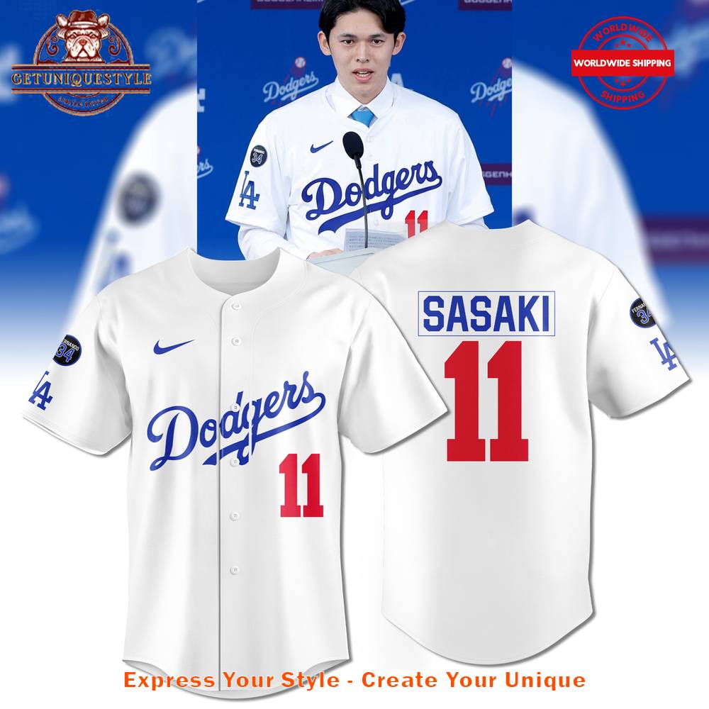 Los Angeles Dodgers Roki Sasaki 11 Baseball Jersey