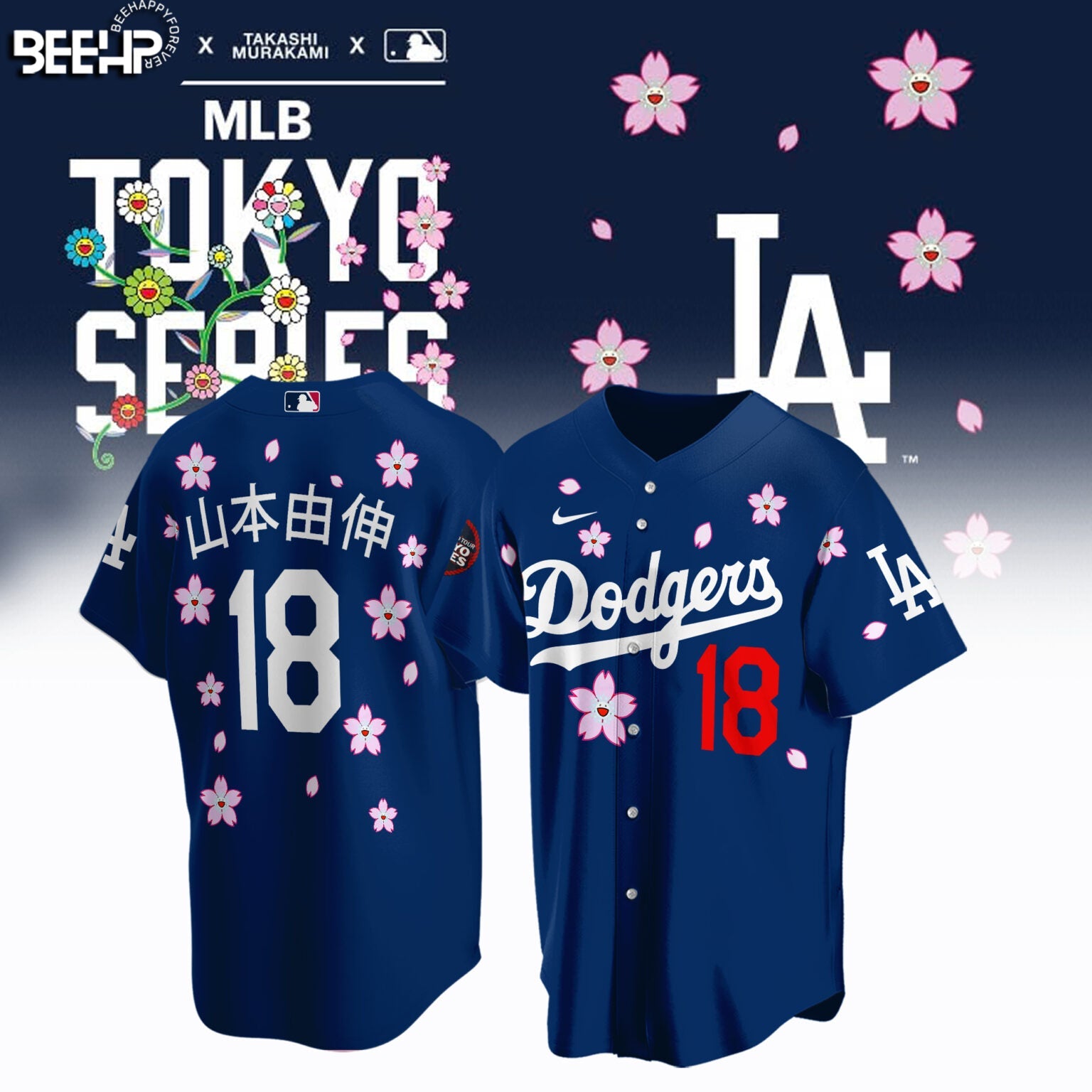 Los Angeles Dodgers Takashi Murakami x MLB World Tour Tokyo Personalized New Baseball Jersey For Fan