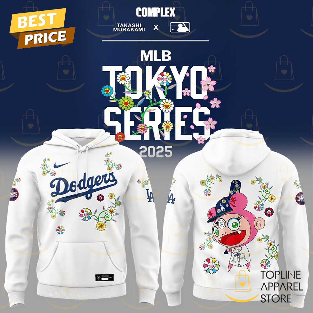 Los Angeles Dodgers Takashi Murakami x MLB World Tour Tokyo Series 2025 Hoodie - White Gift For Sport Music Fans