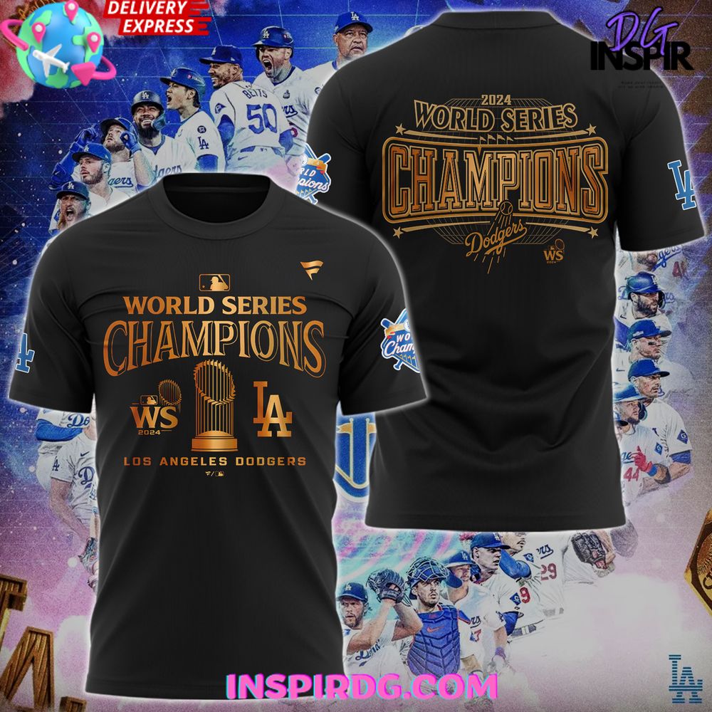 Los Angeles Dodgers World Series Champions 2025 Black T-Shirt Gift For Sport Music Fans