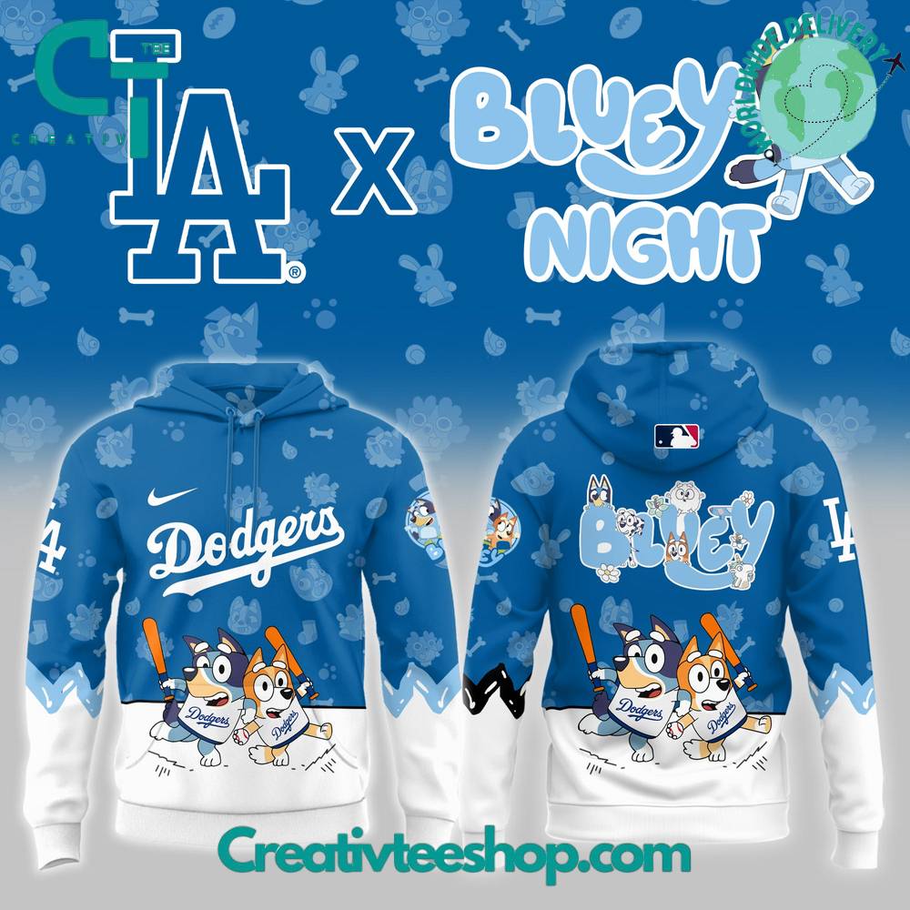 Los Angeles Dodgers x 2025 Bluey Night Special Hoodie