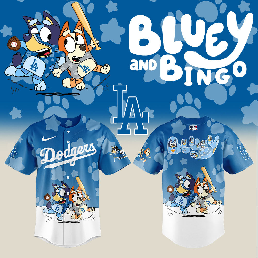 Los Angeles Dodgers x Bluey And Bingo Personalized New Baseball Jersey For Fan