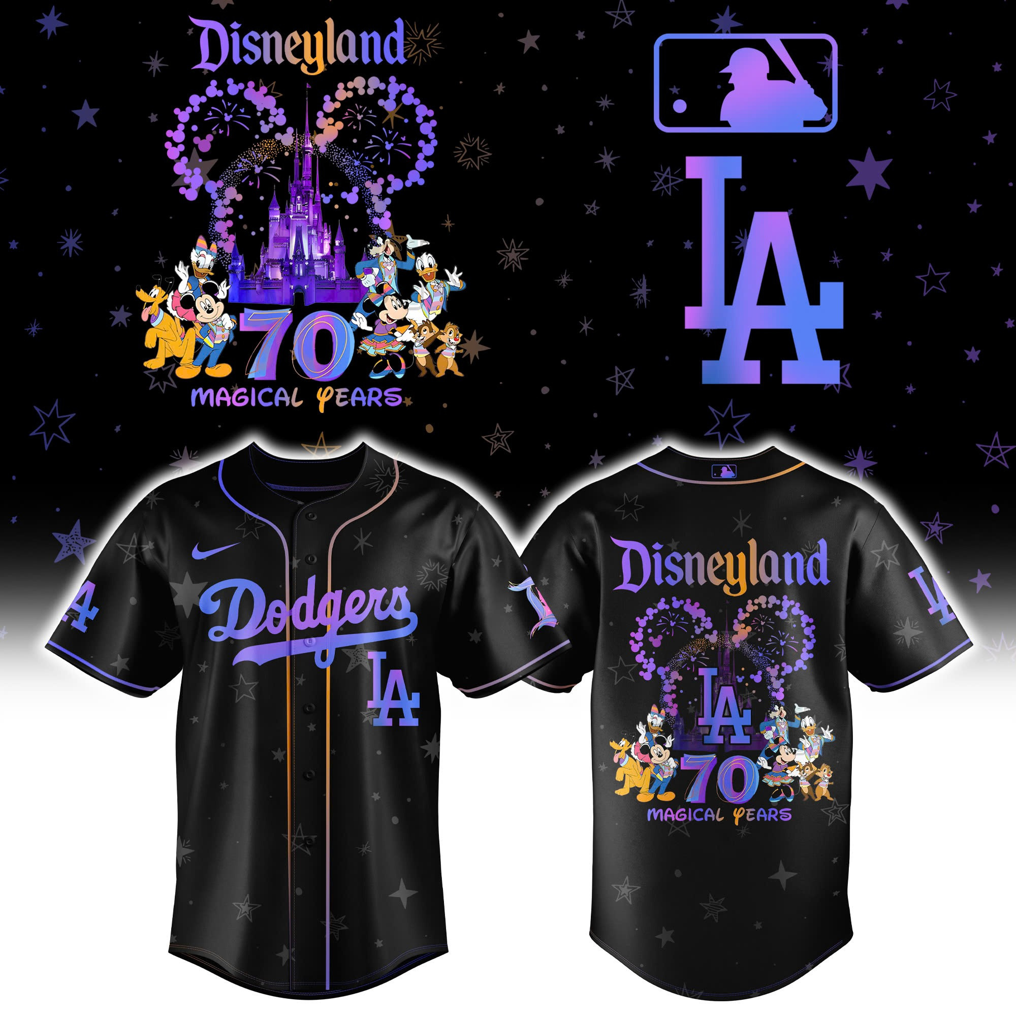 Los Angeles Dodgers x Disneyland 70th Baseball Jersey Unique Gift For Daughter