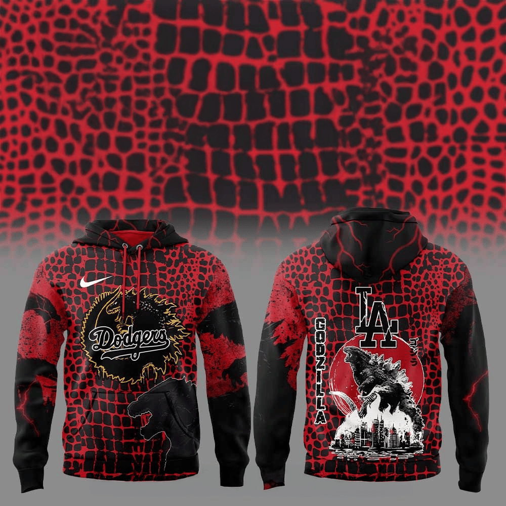 Los Angeles Dodgers x Godzilla 2025 Hoodie Los Angeles Dodgers Merch Top Fathers Day Gifts
