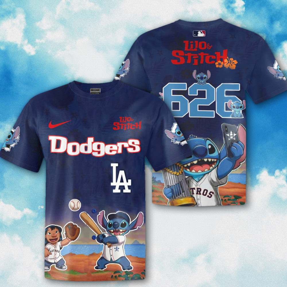 Los Angeles Dodgers x Lilo And Stitch Shirt Dodgers Merch Top Fatherâ€™s Day Gifts