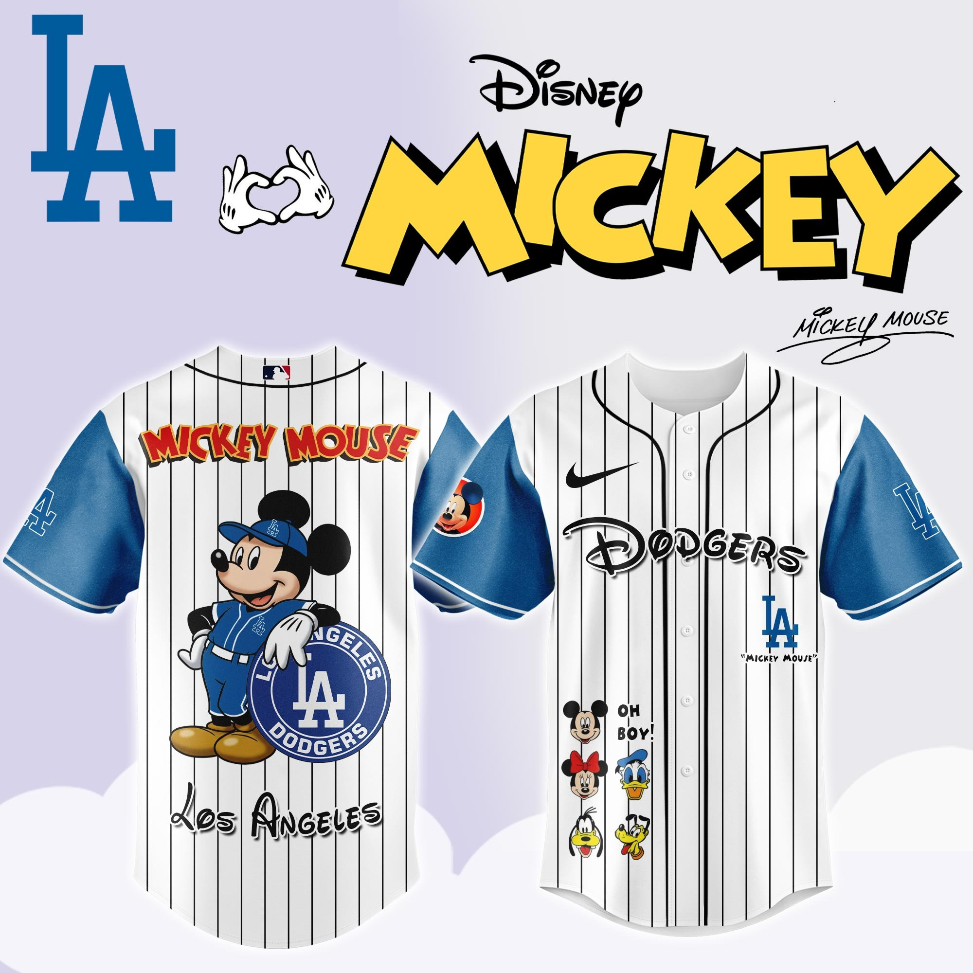 Los Angeles Dodgers x Mickey Mouse Game Night Jersey Baseball Team Gift Ideas