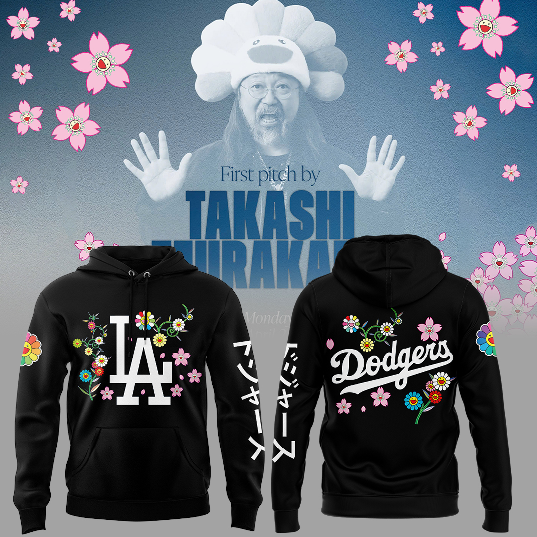 Los Angeles Dodgers x Takashi Murakami Japanese Heritage Night Hoodie Baseball Fathers Day Gifts