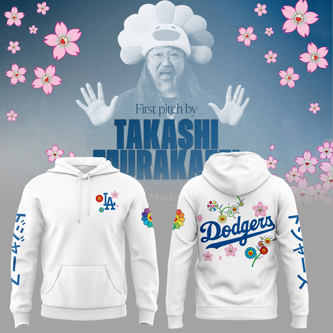 Los Angeles Dodgers x Takashi Murakami Japanese Heritage Night Hoodie Gifts For Baseball Fans