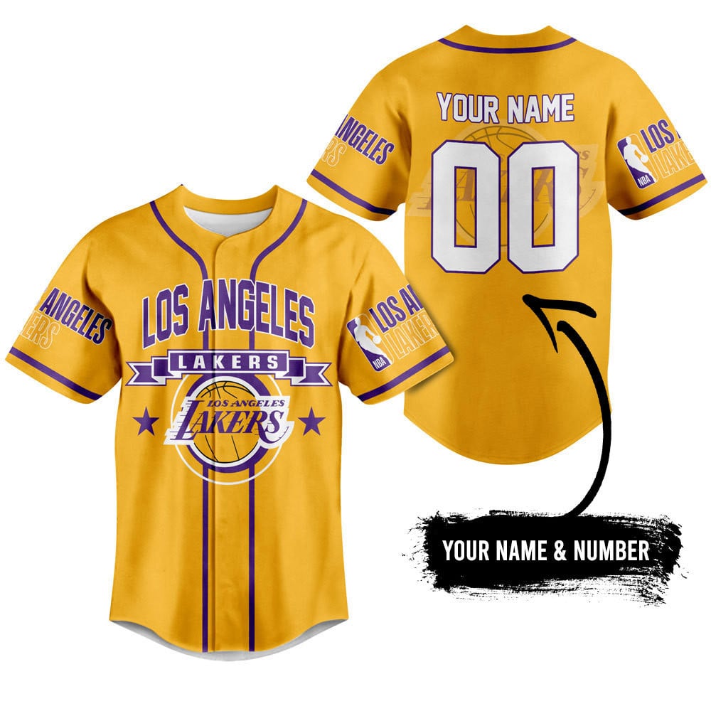 Los Angeles Lakers Baseball Jersey For Fans