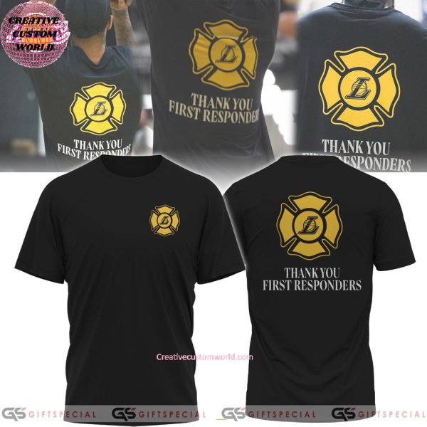 Los Angeles Lakers THANK YOU FIRST RESPONDERS 2025 3D T-Shirt