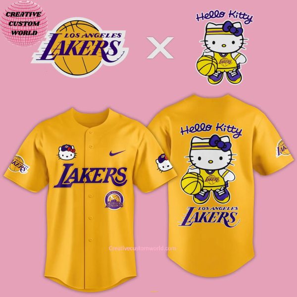 Los Angeles Lakers x Hello Kitty Season 2024-2025 Baseball Jersey â€“ Yellow