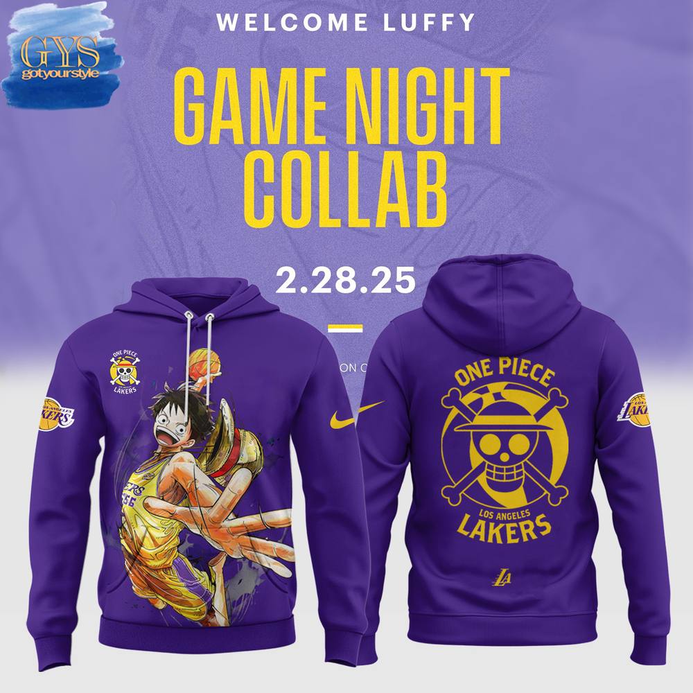 Los Angeles Lakers x One Piece Night Special New Edition Purple Hoodie Gift For Sport Music Fans