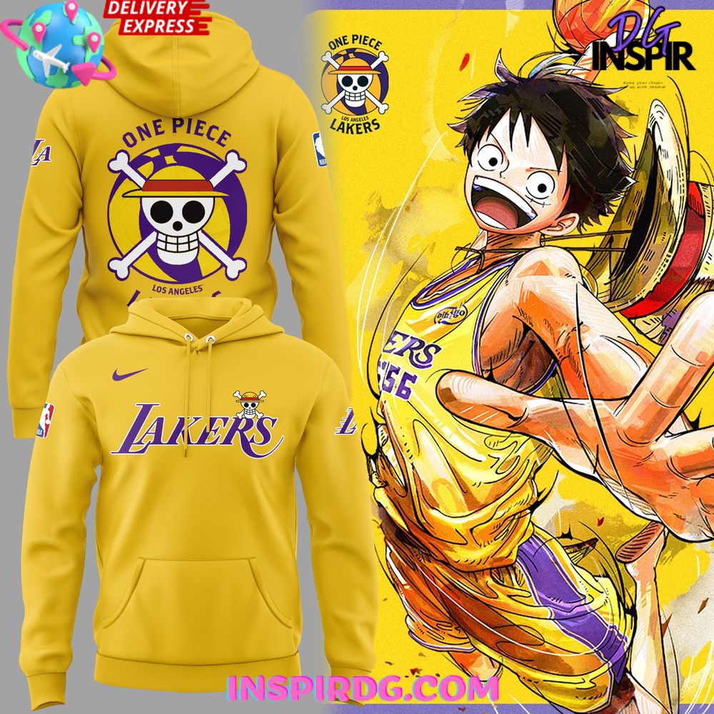 Los Angeles Lakers x One Piece Special Gold Hoodie Gift For Sport Music Fans