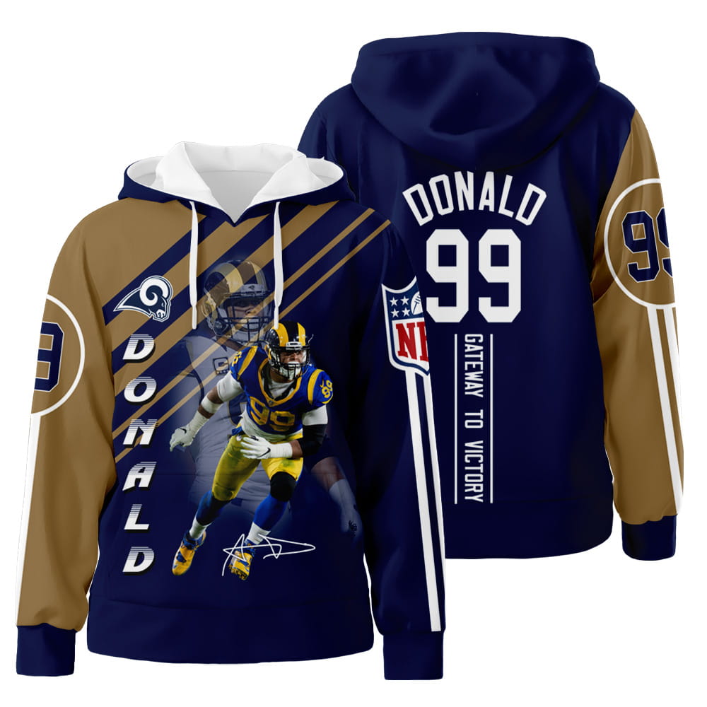 Los Angeles Rams Donald Gateway To Victory 3D All Over Print Hoodie Zip-Up Hoodie