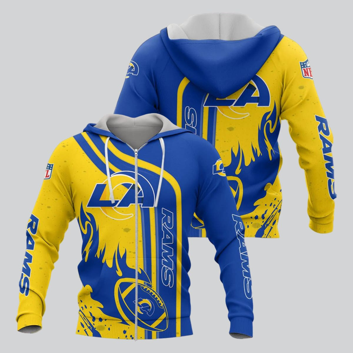 Los Angeles Rams Football Personalized 3D printed Sweatshirt Hoodie Zipped Hoodie
