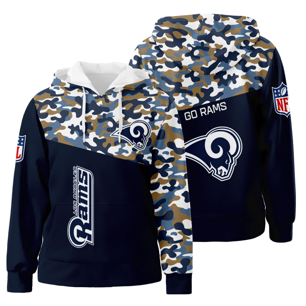 Los Angeles Rams Go Rams 3D All Over Print Hoodie Zip-Up Hoodie