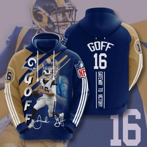 Los Angeles Rams Goff 16 Hoodie  Zip Hoodie