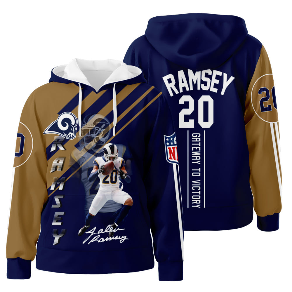 Los Angeles Rams Jalen Ramsey 3D All Over Print Hoodie Zip-Up Hoodie